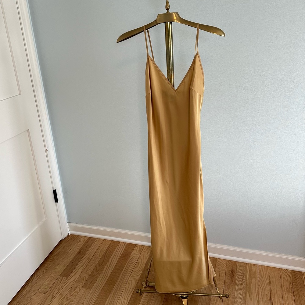 Elegant Mustard Slip Dress